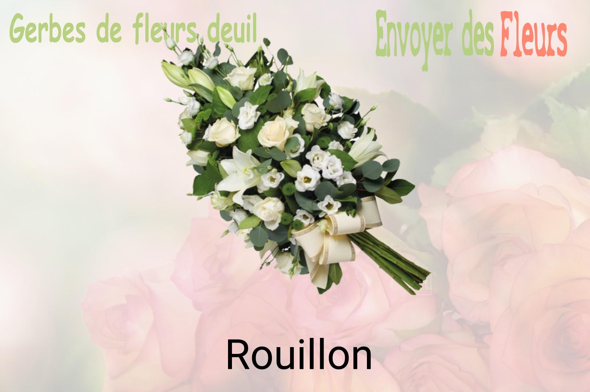 Gerbe de fleurs de deuil livrée à Rouillon